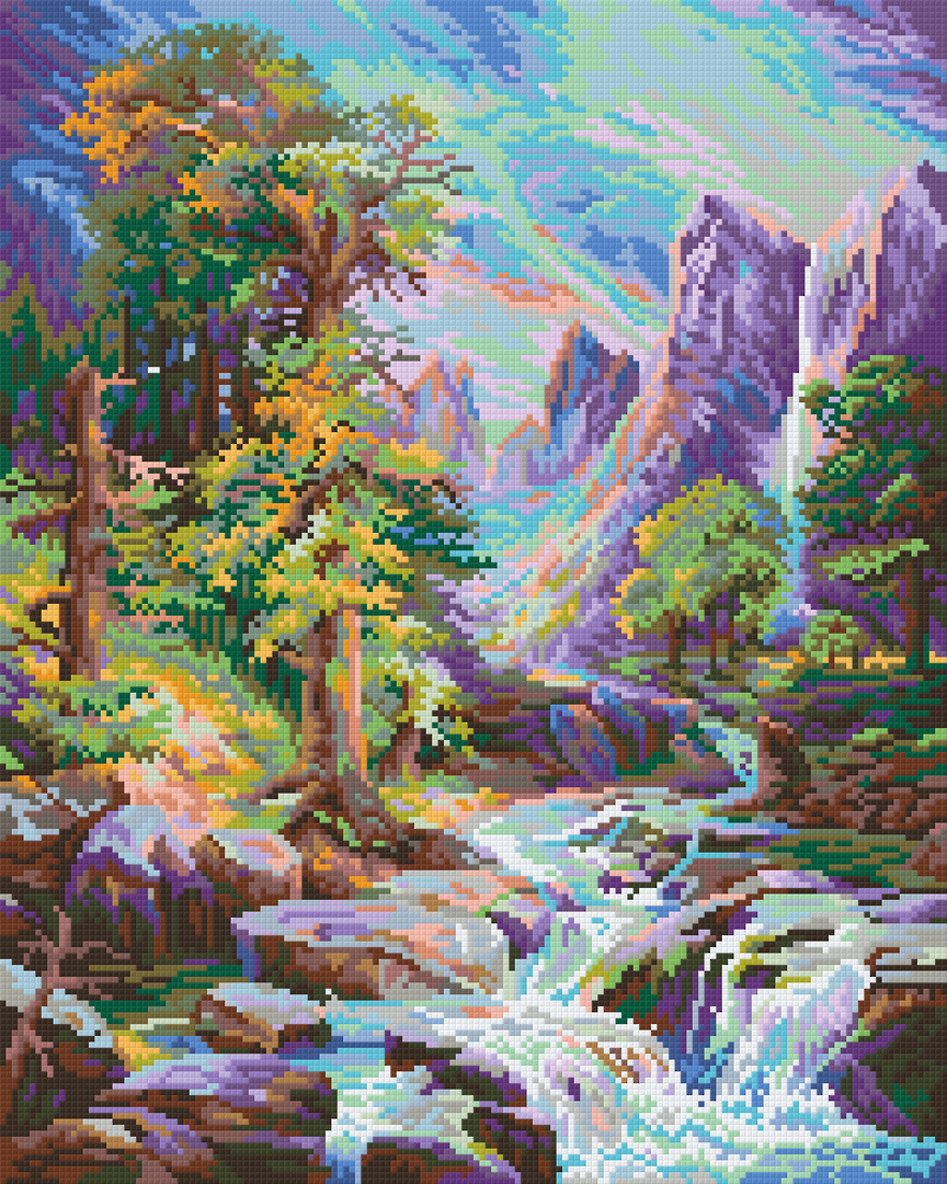 In The Mountains Sixteen [16] Baseplate PixelHobby Mini-mosaic Art Kit image 0